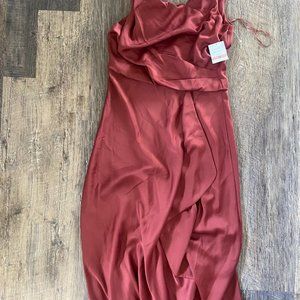Just Taylor burnt orange satin dress size 12